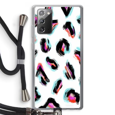Cheetah color: Samsung Galaxy Note 20 / Note 20 5G Transparant Hoesje met koord