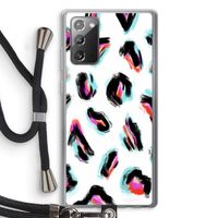 Cheetah color: Samsung Galaxy Note 20 / Note 20 5G Transparant Hoesje met koord