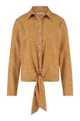 Jois spot knot blouse - mustard/off white - 07034