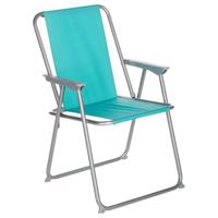 Atmosphera camping/strand stoel - aluminium - inklapbaar - blauw - L52 x B55 x H75 cm   - - thumbnail