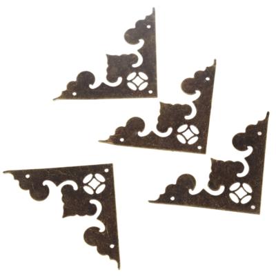 20 stuks antieke hoek beugel sieraden cadeau doos hout geval decoratieve voeten been hoek decoratieve beschermer meubilair fittingen