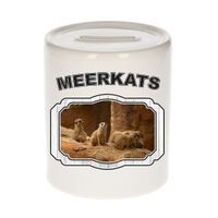 Dieren stokstaartje spaarpot - meerkats/ stokstaartjes spaarpotten kinderen 9 cm - thumbnail