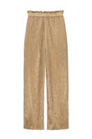 Like Flo Zomer broek meisjes Goud - plisse metallic + elastische tailleband - Flora