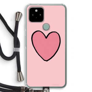 Hartje: Pixel 5 Transparant Hoesje met koord