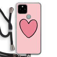 Hartje: Pixel 5 Transparant Hoesje met koord