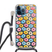 Pink donuts: iPhone 12 Pro Transparant Hoesje met koord