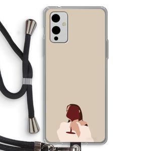 I drink wine: OnePlus 9 Transparant Hoesje met koord
