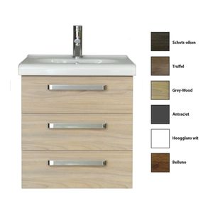 Badkamermeubelset Sanicare Q9 3 Laden 65cm Grey-Wood (spiegel optioneel)