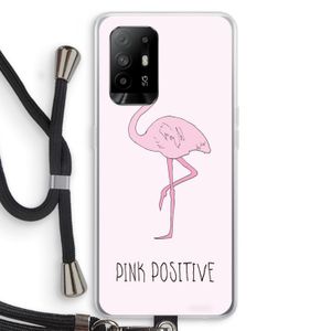 Pink positive: Oppo A94 5G Transparant Hoesje met koord