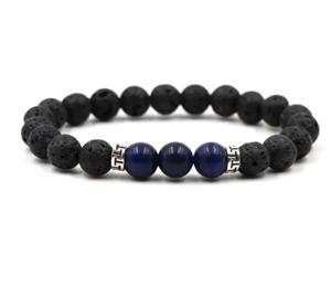 Armband Lapis Lazuli met Lava Steen Kralen - Sieraden - Spiritueelboek.nl