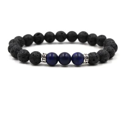 Armband Lapis Lazuli met Lava Steen Kralen - Sieraden - Spiritueelboek.nl