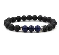 Armband Lapis Lazuli met Lava Steen Kralen - Sieraden - Spiritueelboek.nl