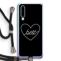 Best heart black: Huawei P30 Transparant Hoesje met koord