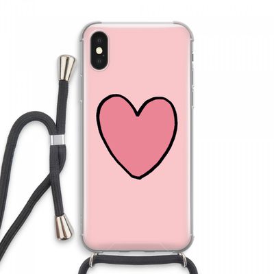 Hartje: iPhone XS Max Transparant Hoesje met koord