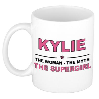 Kylie cadeau mok - Woman Myth Supergirl - naam koffiemok - 300 ml - collega - moederdag Kylie cadeau mok - Woman Myth Supergirl - naam koffiemok - 300 ml - collega - moederdag