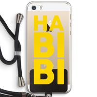 Habibi Blue: iPhone 5 / 5S / SE Transparant Hoesje met koord
