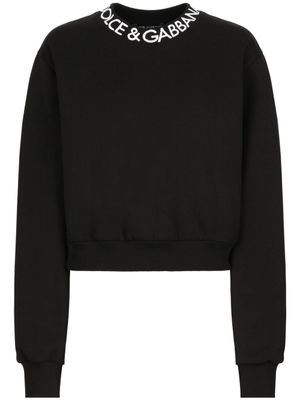 Dolce & Gabbana sweat en coton mélangé à logo imprimé - Noir