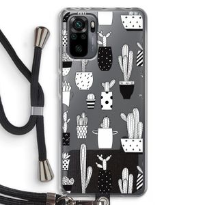 Cactusmotief: Xiaomi Redmi Note 10 Pro Transparant Hoesje met koord