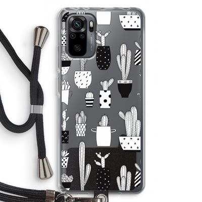 Cactusmotief: Xiaomi Redmi Note 10 Pro Transparant Hoesje met koord