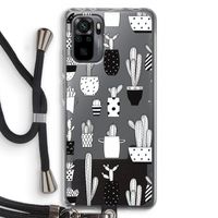 Cactusmotief: Xiaomi Redmi Note 10 Pro Transparant Hoesje met koord