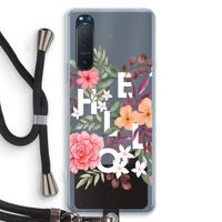 Hello in flowers: Sony Xperia 5 II Transparant Hoesje met koord
