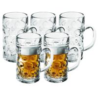 10x Bierpullen/bierglazen halve liter/50 cl/500 ml van onbreekbaar kunststof