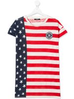 Balmain Kids t-shirt à drapeau Américain imprimé - Rouge