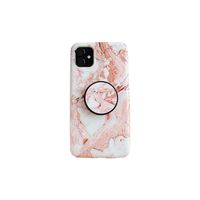 iPhone SE 2022 hoesje - Backcover - Marmer - Ringhouder - TPU - Oranje - thumbnail