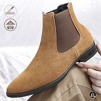 Voor heren Dames Laarzen Vrijetijdsschoenen voor heren Chelsea-laarzen Legerlaarzen Wandelen Casual Brits Dagelijks Feesten Uitgaan Suède Warm Lengteverhogend Kuitlaarzen Leegloper Donker Bruin Lightinthebox