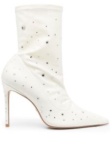 Stuart Weitzman bottines 110 mm à ornements en cristal - Blanc