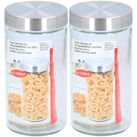 2x Glazen luxe voorraadpotten/voorraadbussen 1500 ml