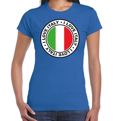 Verkleed T-shirt voor dames - Italie - blauw - supporter - themafeest