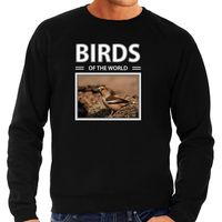 Appelvinkjes vogel sweater / trui met dieren foto birds of the world zwart voor heren - thumbnail