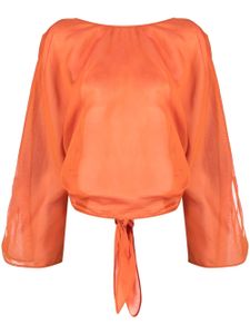 Alberta Ferretti blouse à col v au dos - Orange