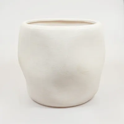 Lisboa organische bloempot voor binnen 40X40X36CM wit