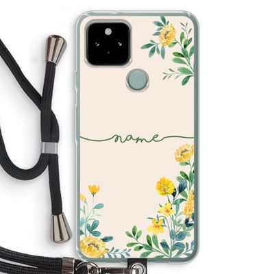 Gele bloemen: Pixel 5 Transparant Hoesje met koord