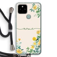 Gele bloemen: Pixel 5 Transparant Hoesje met koord