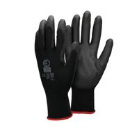 ECD Germany 60 paar werkhandschoenen met PU coating - maat 7-S - zwart - monteurshandschoenen - thumbnail