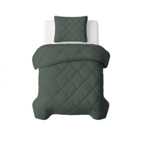 1+1 Gratis Wasbaar Lazy Dekbed Zonder Overtrek - Zonder Overtrek - Uni - Groen - Dekbed-Discounter.nl