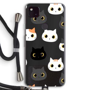 Katten: Pixel 4a 5G Transparant Hoesje met koord