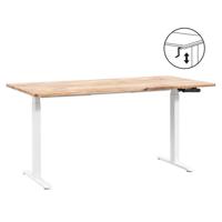 Leen Bakker - Bureau Homeworx Zit/sta Handmatig Verstelbaar - Mangohout/wit - 75/118x160x80 Cm - Metaal/Hout/Mangohout - Bruin