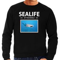 Tijgerhaai sweater / trui met dieren foto sealife of the world zwart voor heren