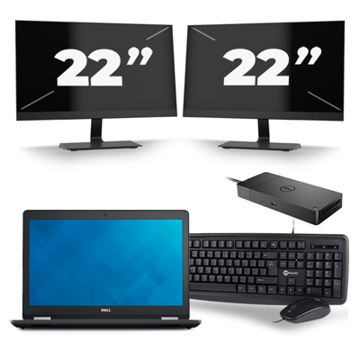 Dell Latitude E5570 - Intel Core i5-6e Generatie - 15 inch - 8GB RAM - 256GB SSD - Windows 11 + 2x 22 inch Monitor Dell Latitude E5570 - Intel Core i5-6e Generatie - 15 inch - 8GB RAM - 256GB SSD - Windows 11 + 2x 22 inch Monitor