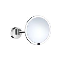 Smedbo Vergrotingsspiegel Outline Draaibaar Met LED Verlichting Diameter 21.5 cm Wit Chroom Smedbo