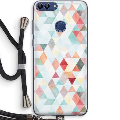 Gekleurde driehoekjes pastel: Huawei P Smart (2018) Transparant Hoesje met koord