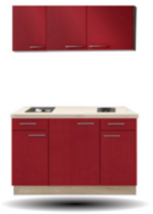 keukenblok Rood hoogglans130CM RAI-5219