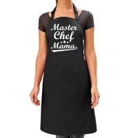 Moederdag cadeau schort - master chef mama - zwart - keukenschort - verjaardag - barbecue/BBQ - thumbnail