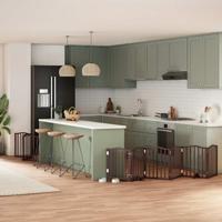 VidaXL Hondenhek inklapbaar 9 panelen 450 cm populierenhout bruin