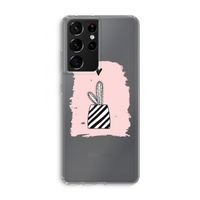 Zwart-wit cactus: Samsung Galaxy S21 Ultra Transparant Hoesje