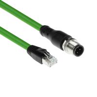 ACT SC4406 Industriële Sensorkabel | M12D 4-Polig Male Right Angled naar RJ45 Male | Superflex Xtreme TPE kabel | Afgeschermd | IP67 | Groen | 1,5 meter - thumbnail